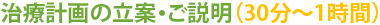 治療計画の立案・ご説明（30分～1時間）